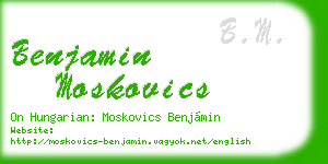 benjamin moskovics business card